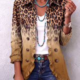 Cassandre - Blazer Couleur Léopard Dégradé avec Volants