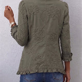 Faustine - Veste Utilitaire Bohème avec Fleurs