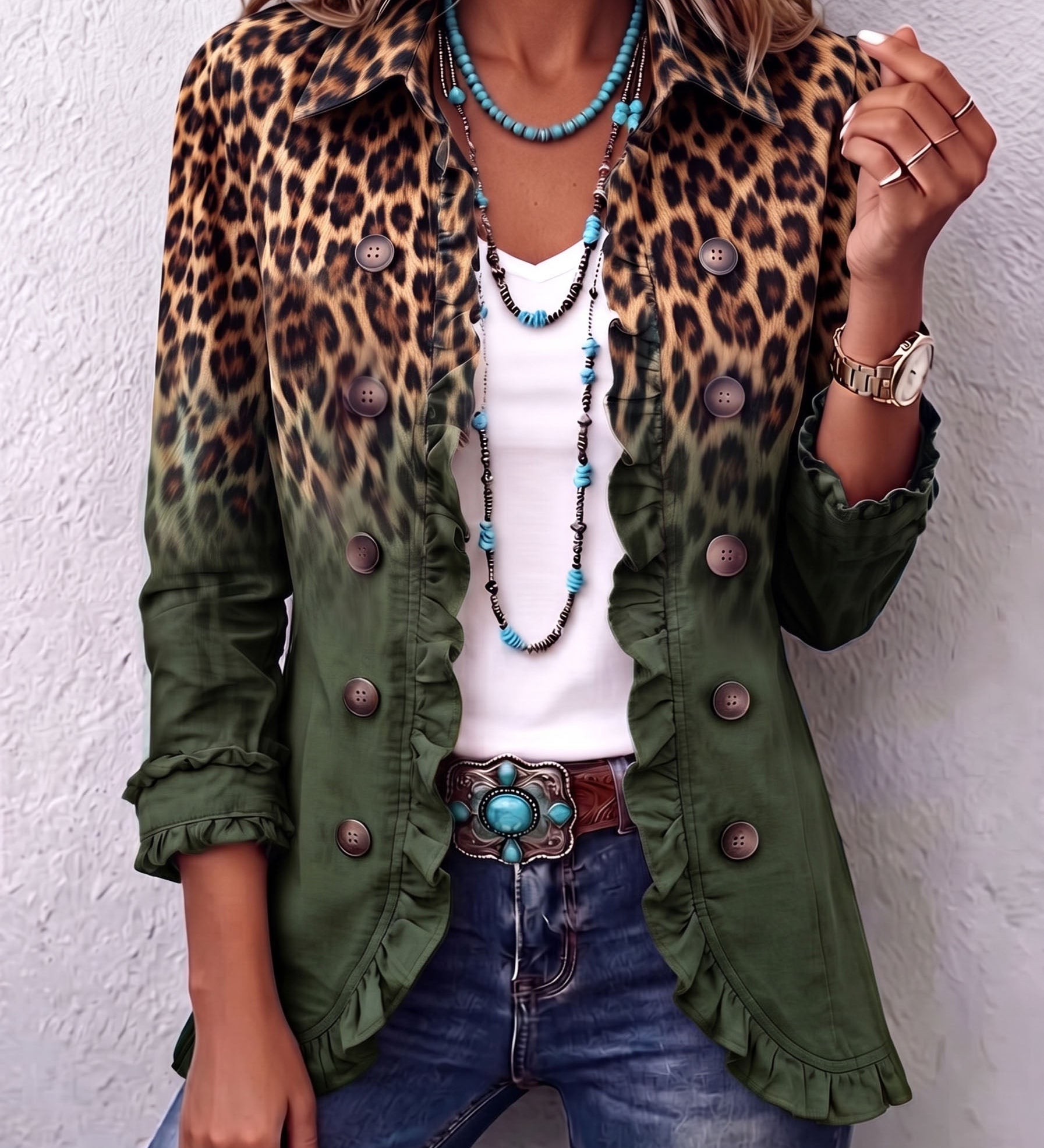Dominique | Blazer Ombre Léopard Ruché