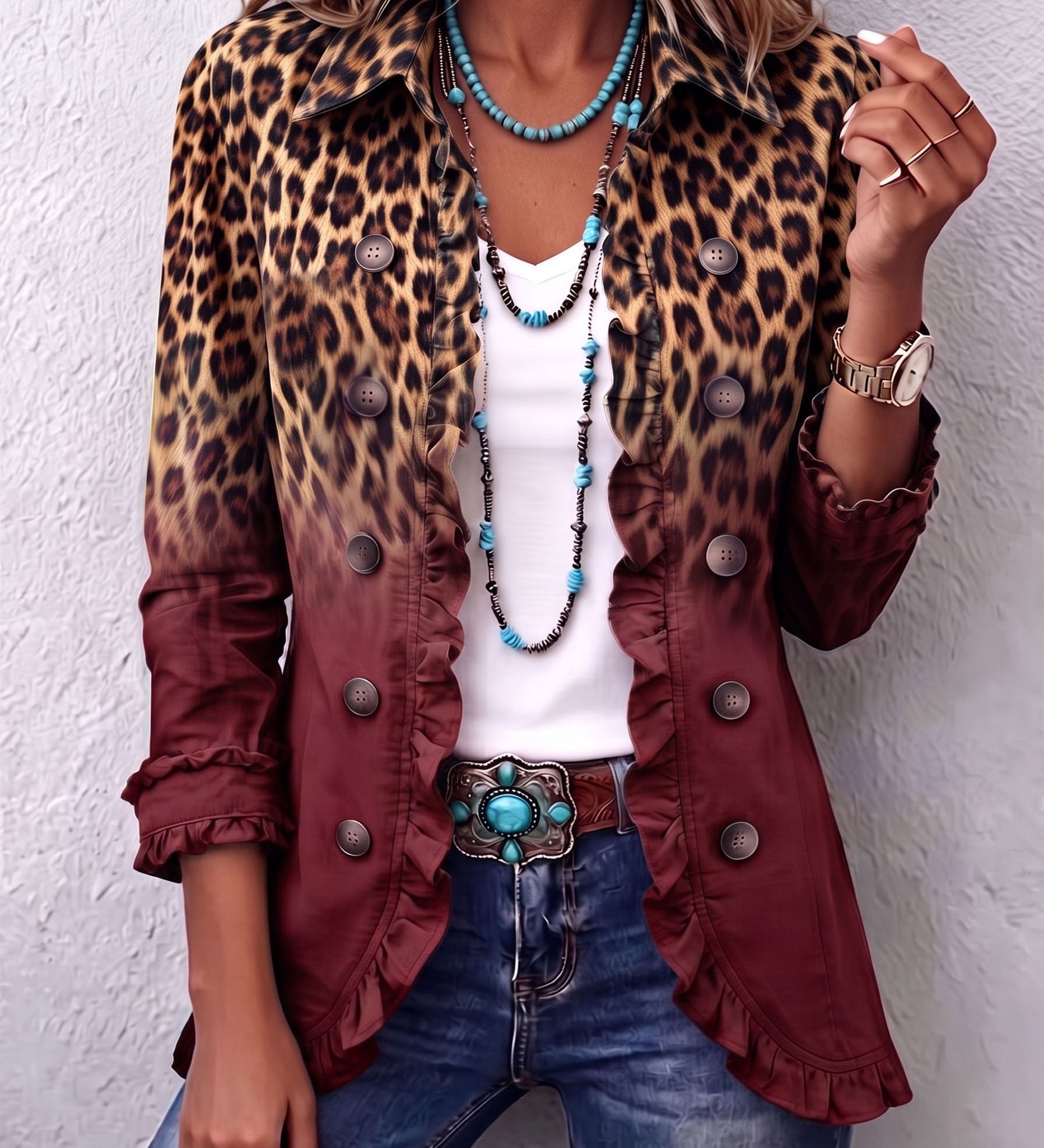 Dominique | Blazer Ombre Léopard Ruché