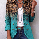 Cassandre - Blazer Couleur Léopard Dégradé avec Volants