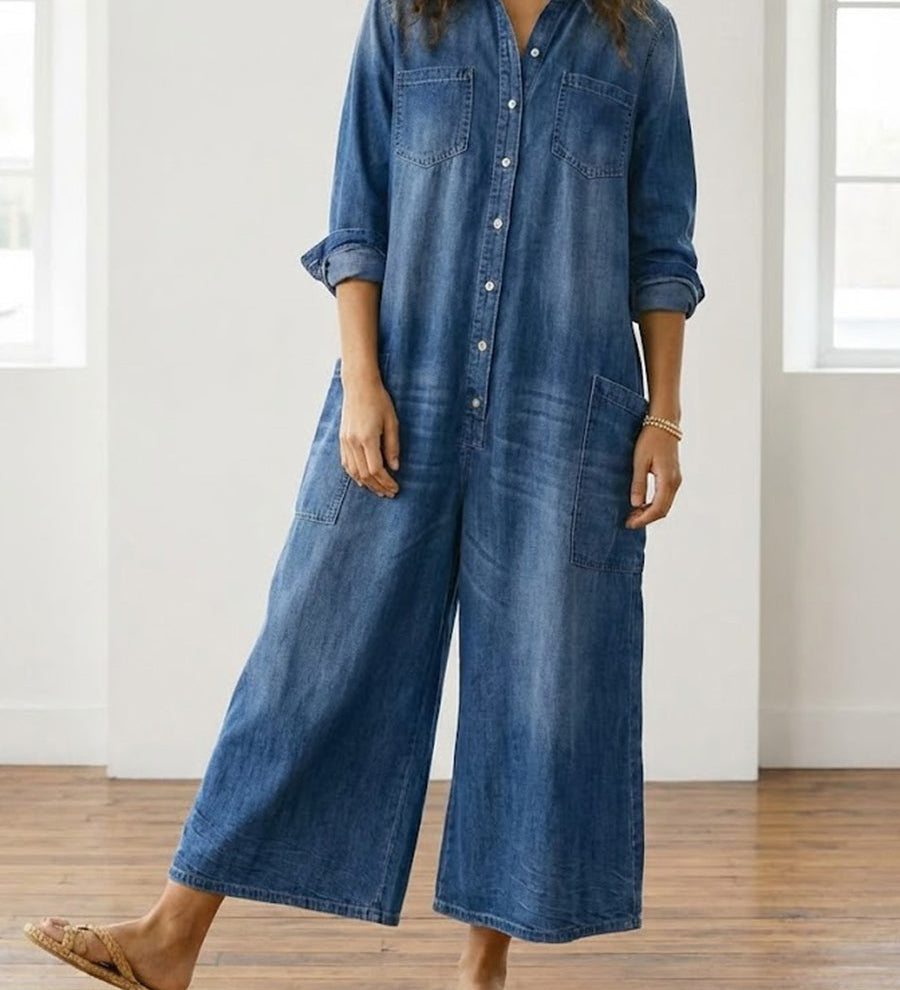 Fleur -  Combinaison en Denim de Coton
