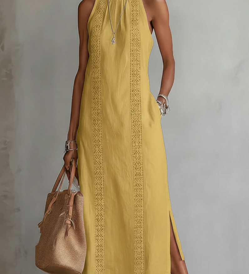 Justine - Robe Midi en Lin Texturé