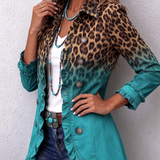 Cassandre - Blazer Couleur Léopard Dégradé avec Volants