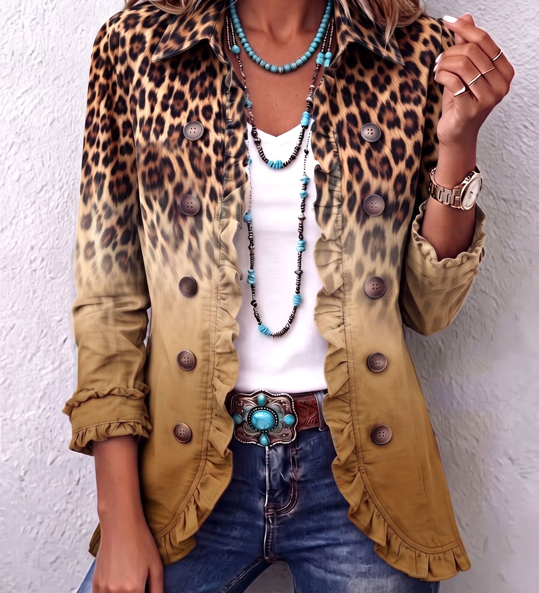 Dominique | Blazer Ombre Léopard Ruché