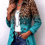 Cassandre - Blazer Couleur Léopard Dégradé avec Volants