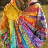 Madison - Sweat à capuche bohémien patchwork vibrant