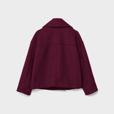 Julie – Veste courte femme à double boutonnage, coupe oversize
