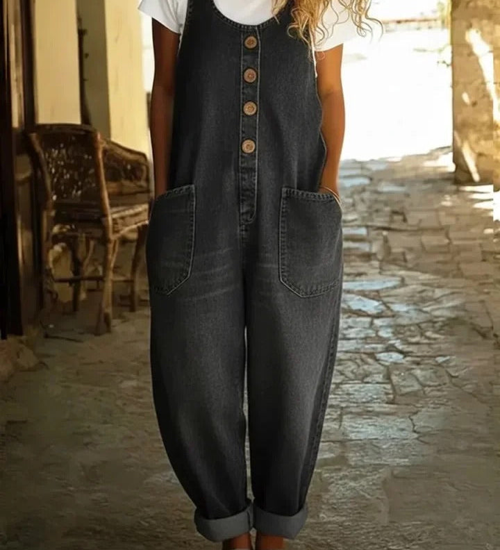 Chloé - Combinaison en Denim Lavé Vintage