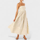 Yvonne - Robe longue à rayures