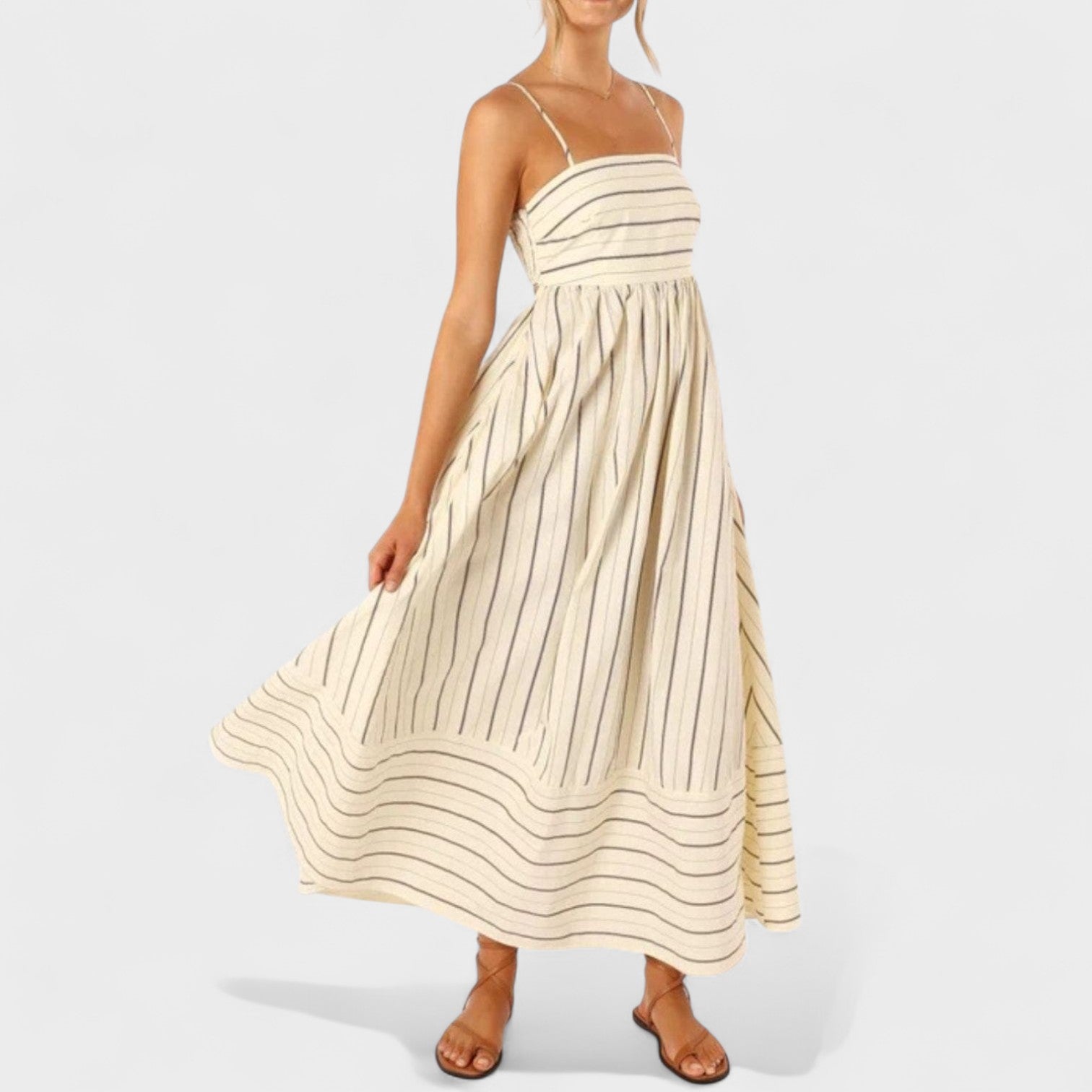 Yvonne - Robe longue à rayures